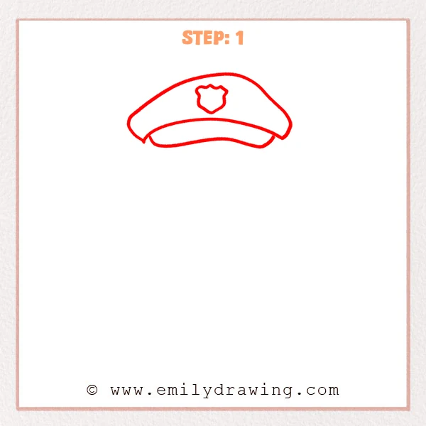 how to draw a police officer - Step 1
